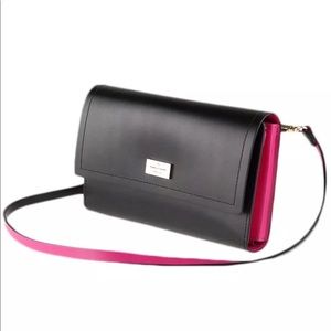 Kate Spade ♠️ Crossbody NEW Black 💗Pink Smooth